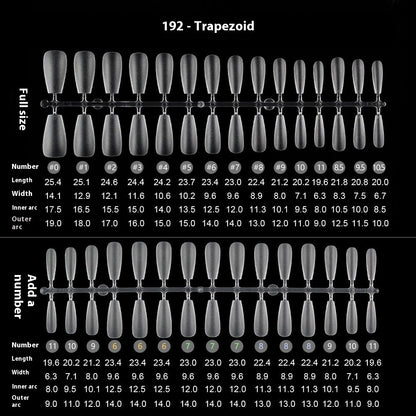 Nail Tips Transparent nail piece wholesale 30 pieces, full number, light and thin, full sticker, trapezoidal non-marking, wear-free patch, frosted nail piece