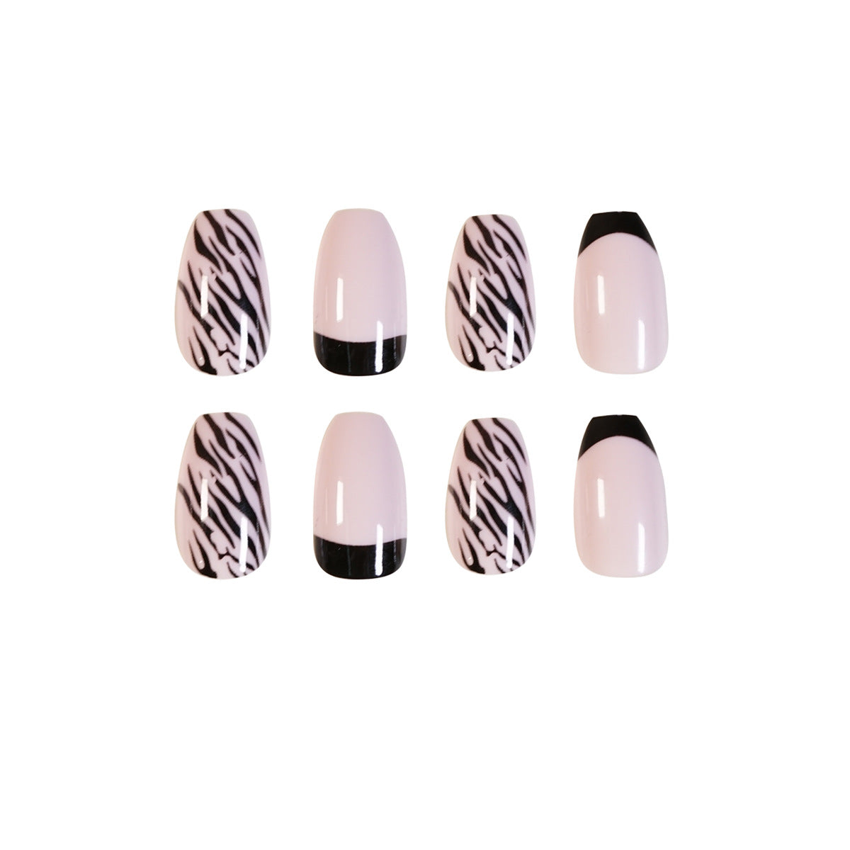 Anti-French Stripes Gray Pink Purple Wear Nail Art Fake Nail Nail Art Patch Nail Patch Removable Nail Art｜365nails