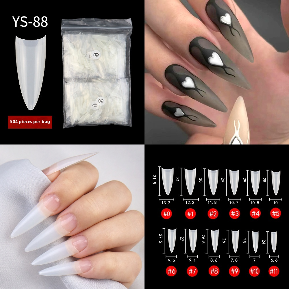 Nail Tips New French press on nails piece,  half sticker full sticker fake nail nail patch extended press on nails piece