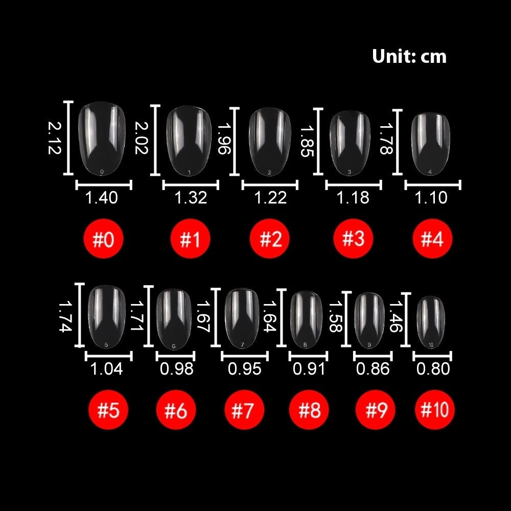 Nail Tips Nail sheet semi-matte transparent short almond nail trapezoidal free grinding full sticker seamless patch fake nail wholesale