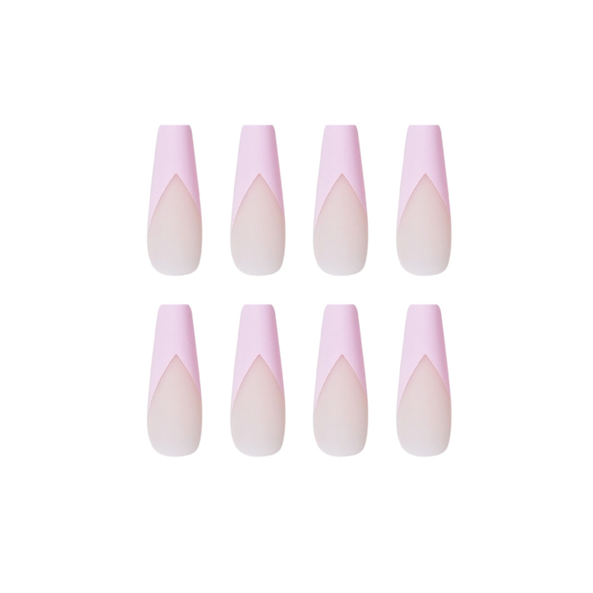 Parche de uñas con acabado de ballet francés mate largo Gouache, impermeable y extraíble ｜365nails