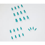 Azul água verde mudança gradual longa balé desgaste unha arte finalizada unha falsa unha arte remendo unha remendo à prova d'água removível ｜ 365 unhas