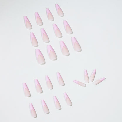Gouache French matte long ballet  art finished  nail patch waterproof removable ｜365nails