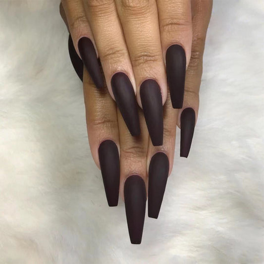 Solid color long ballet series  finished  manicure patch nail patch waterproof removable ｜365nails