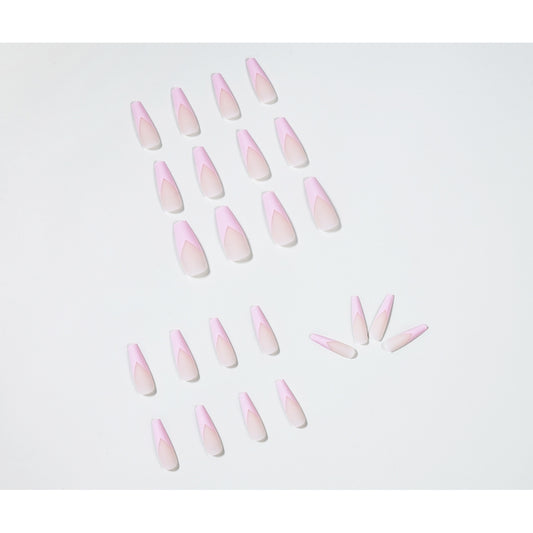 Gouache French matte long ballet  art finished  nail patch waterproof removable ｜365nails