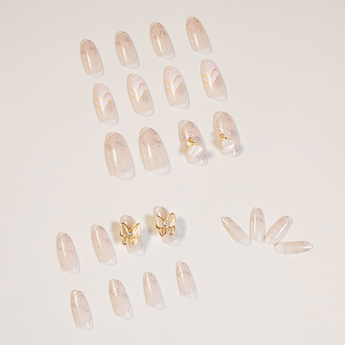 Mariposa Yuzi Hills Wear Nail Art Uñas postizas terminadas Parche para uñas Parche para uñas Parche para uñas impermeable Parche para uñas extraíble ｜365nails