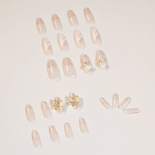 Butterfly Yuzi Hills Wear Nail Art Finished Fake Nail Nail Art Patch Nail Patch Waterproof Removable Nail Patch｜365nails