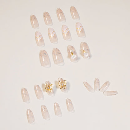 Butterfly Yuzi Hills Wear Nail Art Finished Fake Nail Nail Art Patch Nail Patch Waterproof Removable Nail Patch｜365nails