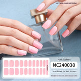 Semi-Cured Gel Nail Strips Minimal Solid Color Glossy Design (MOQ=3)