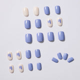 Uñas postizas con diseño de grafiti en color crema lavanda, parches para uñas, resistentes al agua y extraíbles | 365nails