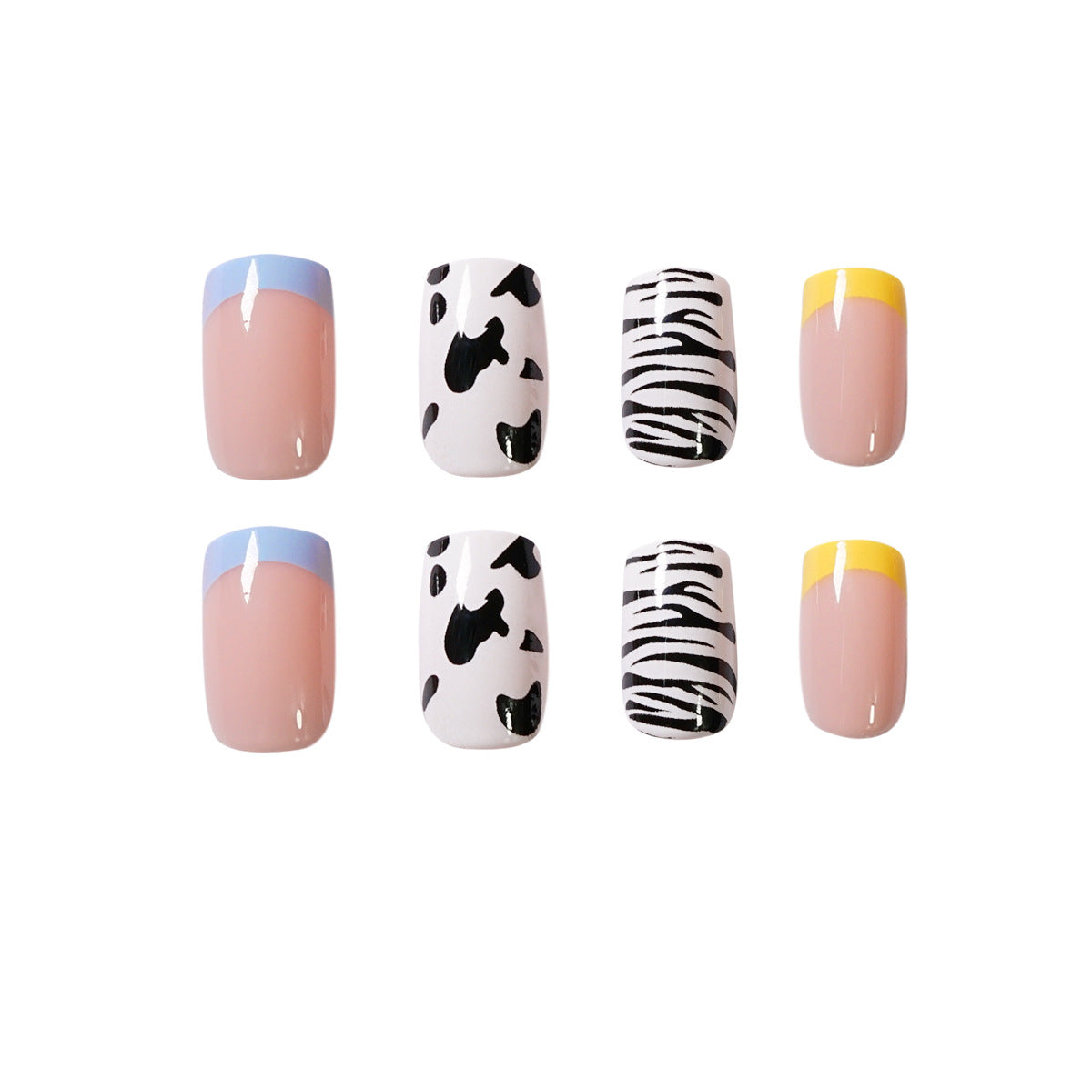 Cow pattern contrasting cat pattern wearing manicure fake nail manicure patch nail patch waterproof removable nail piece｜365nails