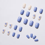 Uñas postizas con diseño de grafiti en color crema lavanda, parches para uñas, resistentes al agua y extraíbles | 365nails