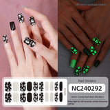 Semi-Cured Gel Nail Strips Christmas Glow Snowflake Festive Glossy Set (MOQ=3)
