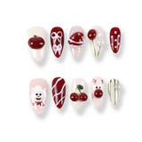 365Nails Cherry Red Christmas Stiletto Set