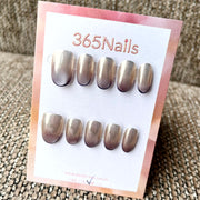 365nails : "Crépuscule doré" – Dégradé œil-de-chat fait main ongles carrés courts