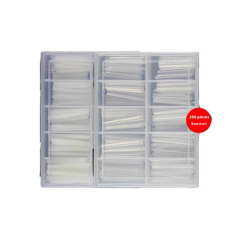 Nail Tips nail pads lengthened XXL not C denim armor 200 pcs boxed seamless transparent French semi-sticker fake nails wholesale
