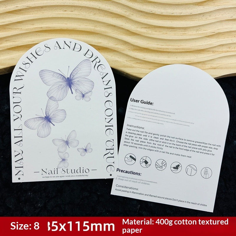 Embossed Cotton Paper Display Cards for Press On Nails (MOQ=50)