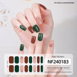 Semi-Cured Gel Nail Strips Christmas Snowflake Festive Glossy Design (MOQ=3)