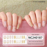 Semi-Cured Gel Nail Strips Foil Laser Gold Shimmer Glossy Set (MOQ=3)