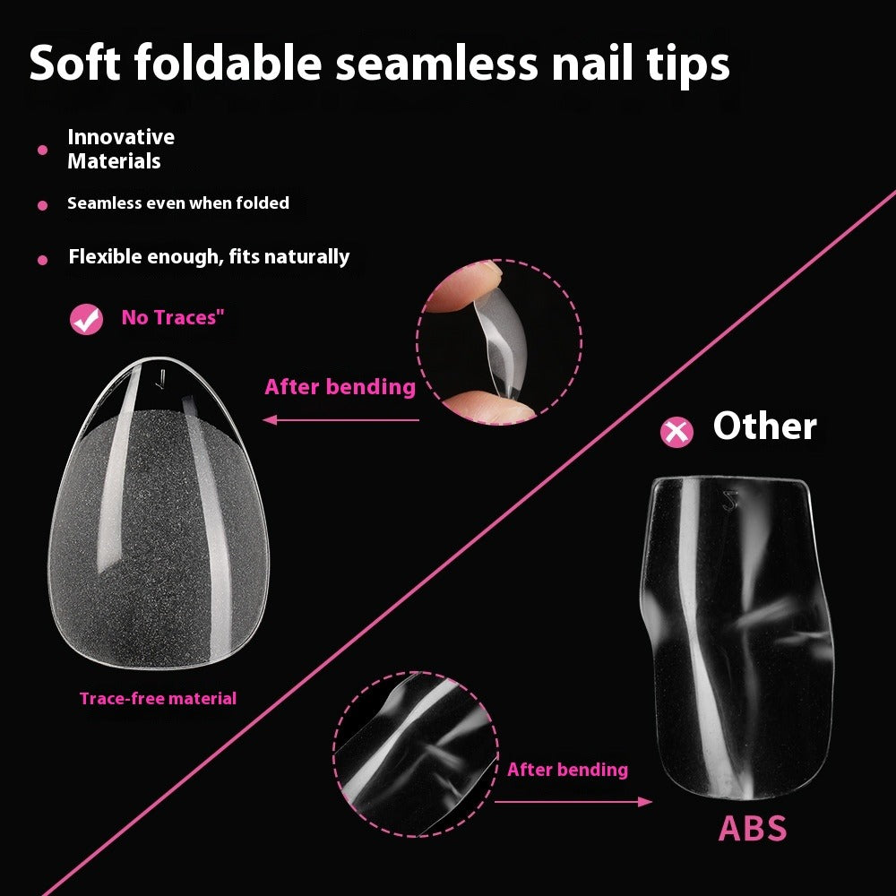 Nail Tips transparent short semi-matte nail piece, almond free of grinding and non-marking patch, press on nails piece patch, fake nail piece.