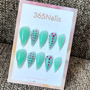 Mint Pop Matrix - Polka Dot Press-On Nails