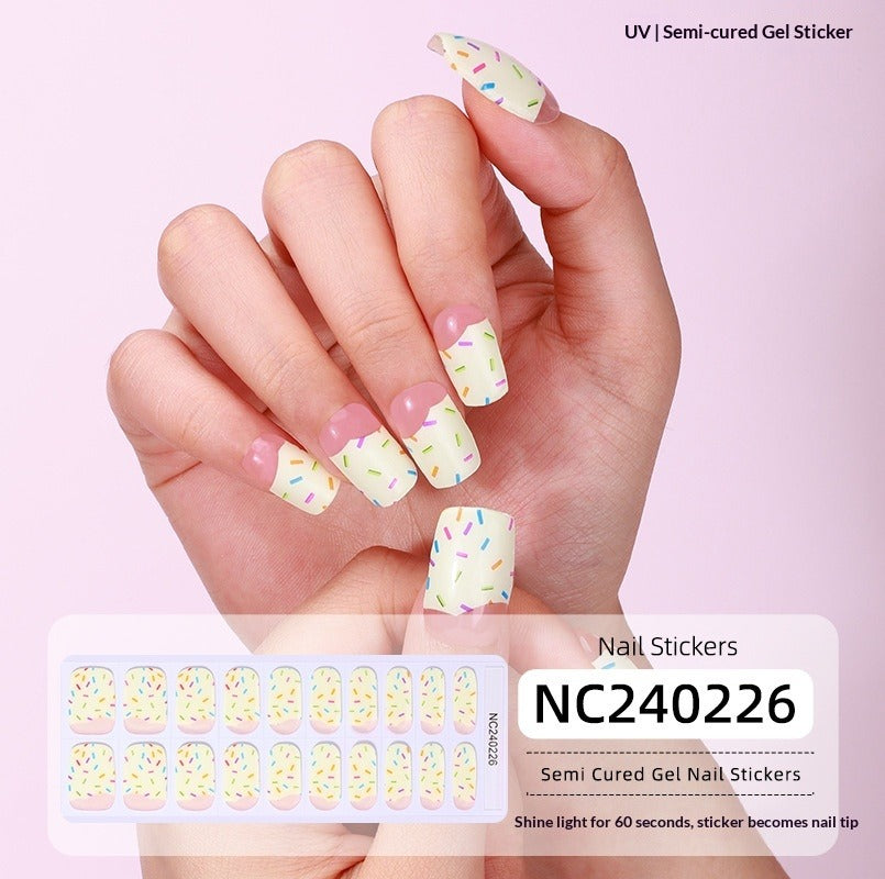 Semi-Cured Gel Nail Strips French Holiday Christmas Halloween Mix Designs (MOQ=3)