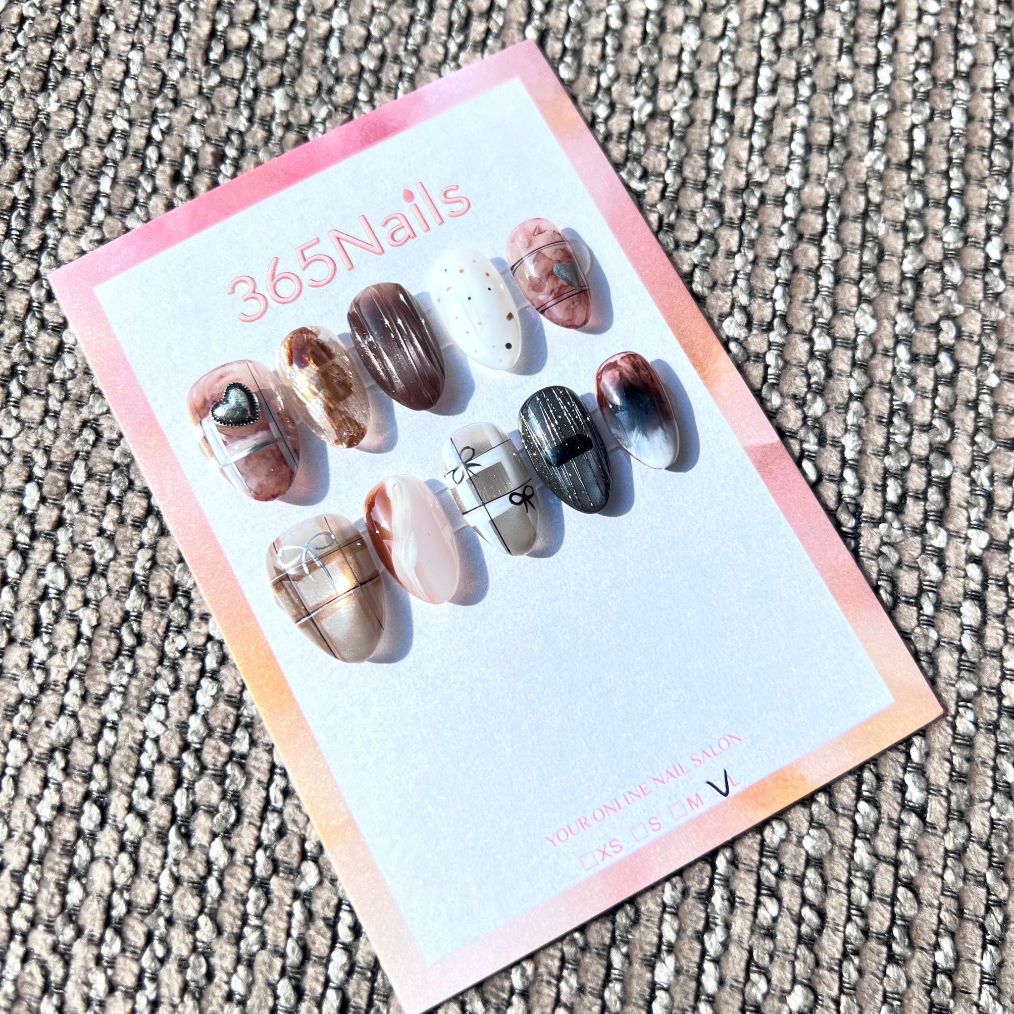 365nails: "Noir Minimalist" – Dynamic French & Abstract Swirl Handmade Squoval Nails