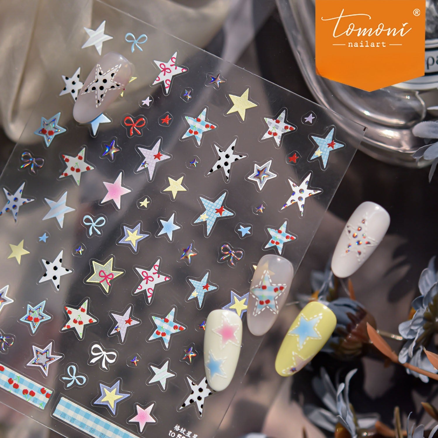 Pastel Patchwork Star – Kawaii Cute Nail Art Set