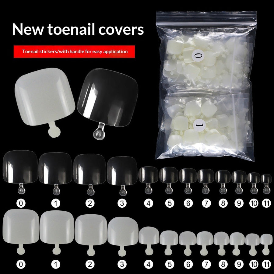 365nails: "Easy-Apply Toenail Tips" – Short Square Toenail Tips with Handle