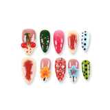 365Nails Fruity Pop Mix with Cherries, 3D Flowers, and Polka Dots Press-On Nails