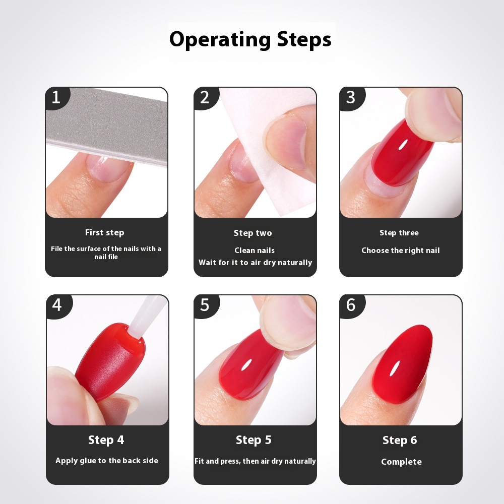 Nail Tips press on nails solid color almond nail piece, short high-end 160 pieces (MOQ=3)