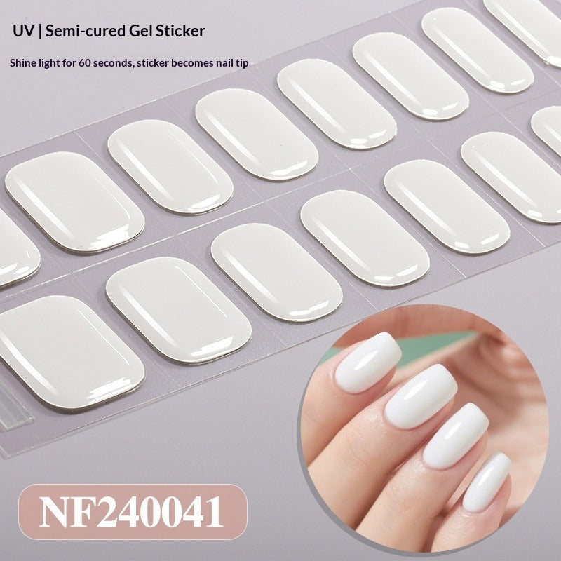 Semi-Cured Gel Nail Strips Minimal Solid Japanese Style (MOQ=3)