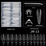Nail Tips 120 transparent crystal nail molds, boxed with graduated crystal extension nail molds,  rapid phototherapy extension nail molds