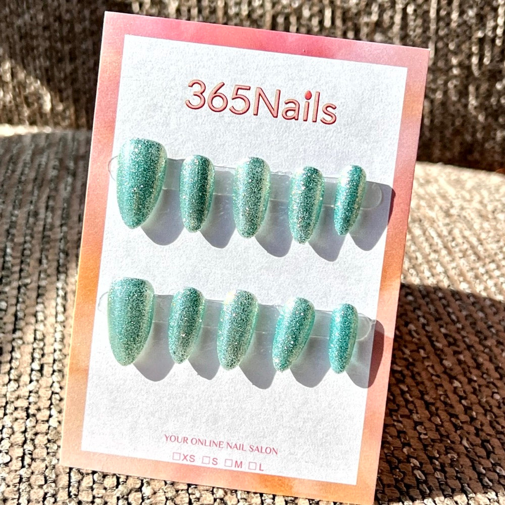 "Elegant Almond" - Glitter Handmade Nails (6 Colors Available)
