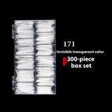 Nail Tips Nail plate C arc full sticker Ballet nail 300 pieces Trapezoidal extended fake nail patch Transparent seamless patch manicure