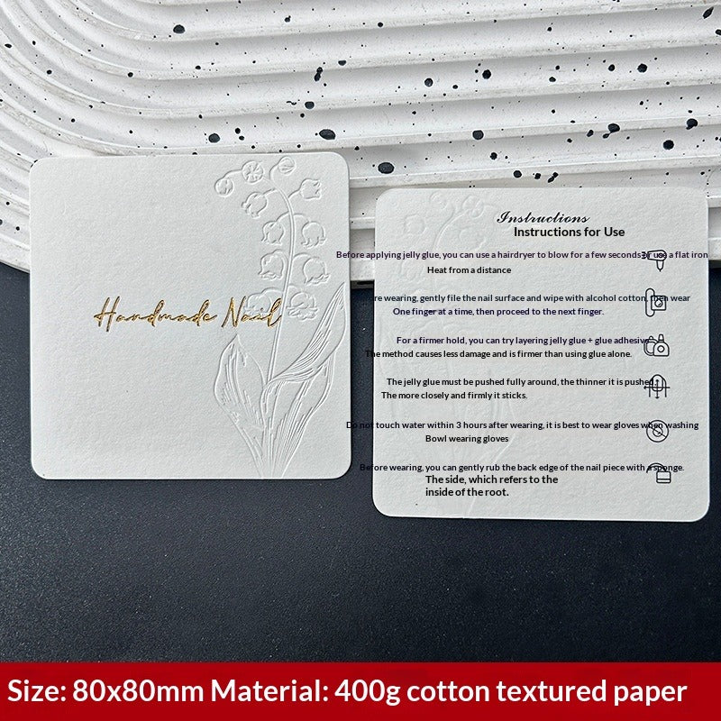 Embossed Cotton Paper Display Cards for Press On Nails (MOQ=50)