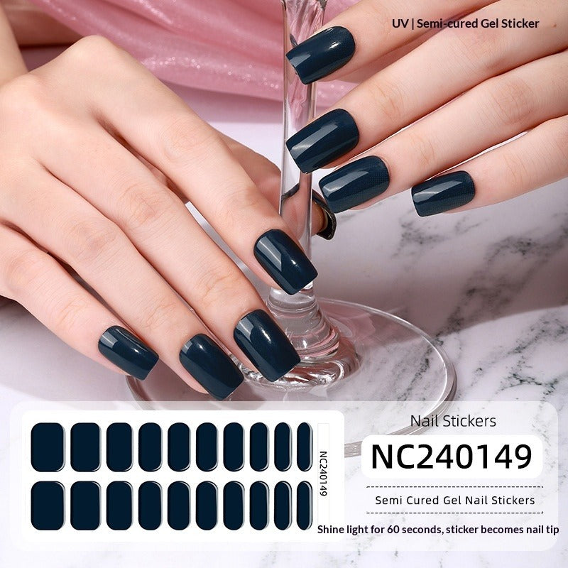 Semi-Cured Gel Nail Strips Solid Pearl Minimal Glossy Design (MOQ=3)