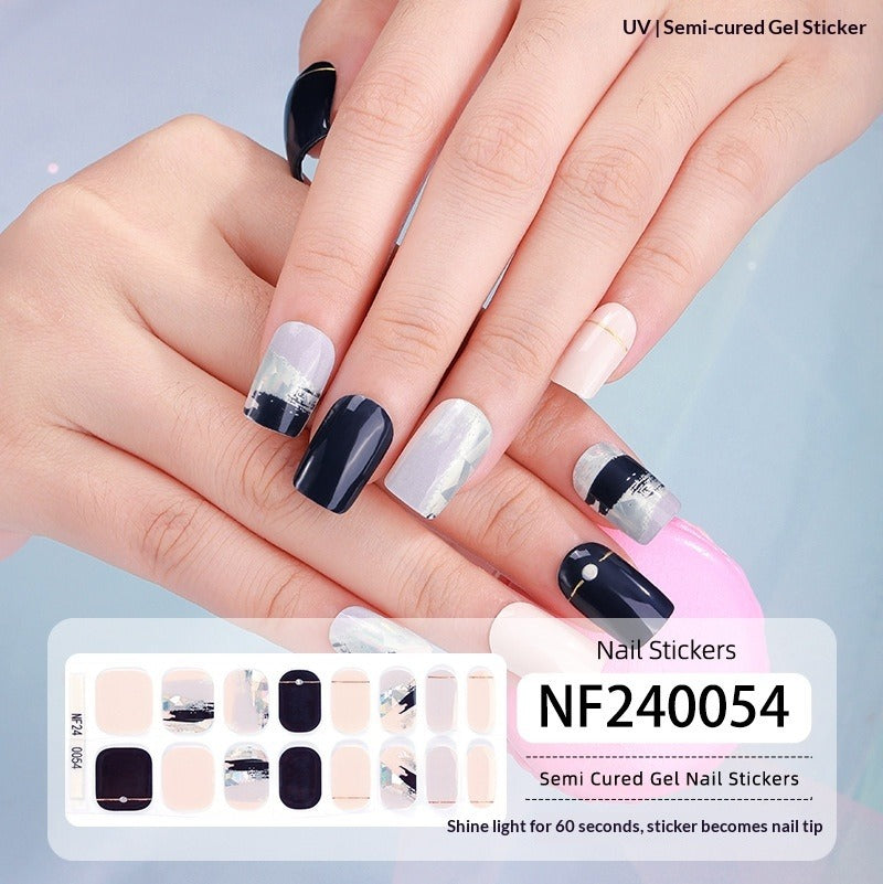 Semi-Cured Gel Nail Strips 3D Foil Shine Glam Emboss Effect (MOQ=3)