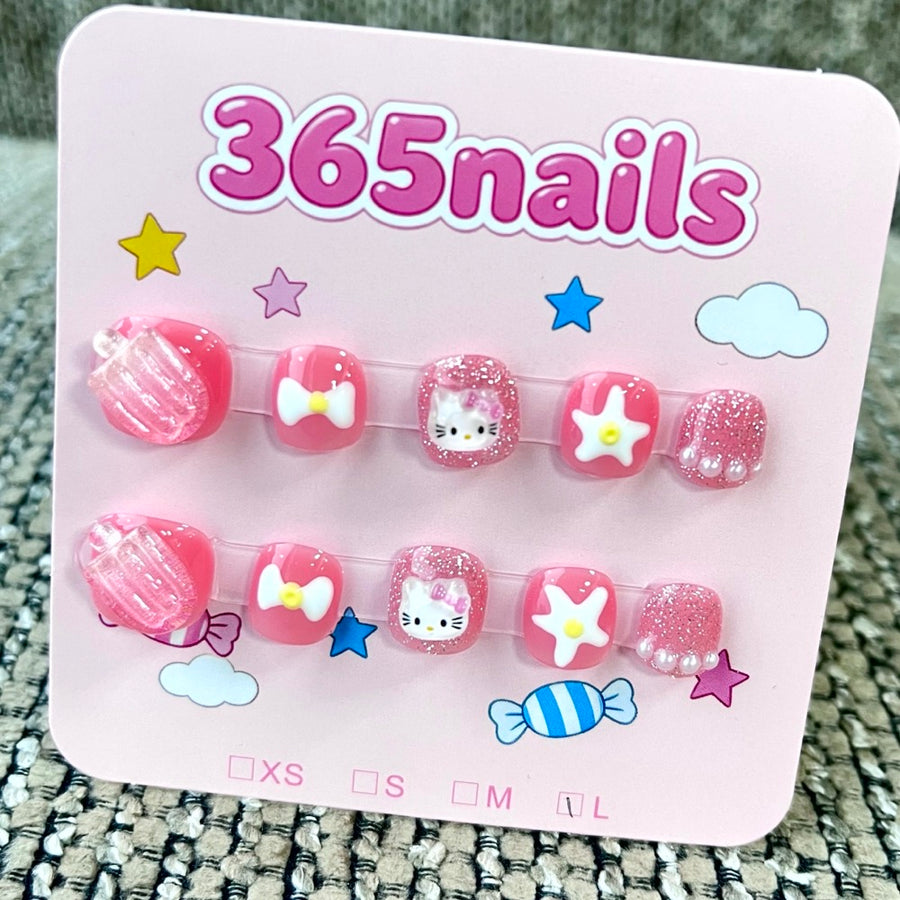365nails: "Hello Kitty Dream" – 3D Character Handmade Short Square Nails