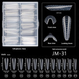 Nail Tips 120 transparent crystal nail molds, boxed with graduated crystal extension nail molds,  rapid phototherapy extension nail molds