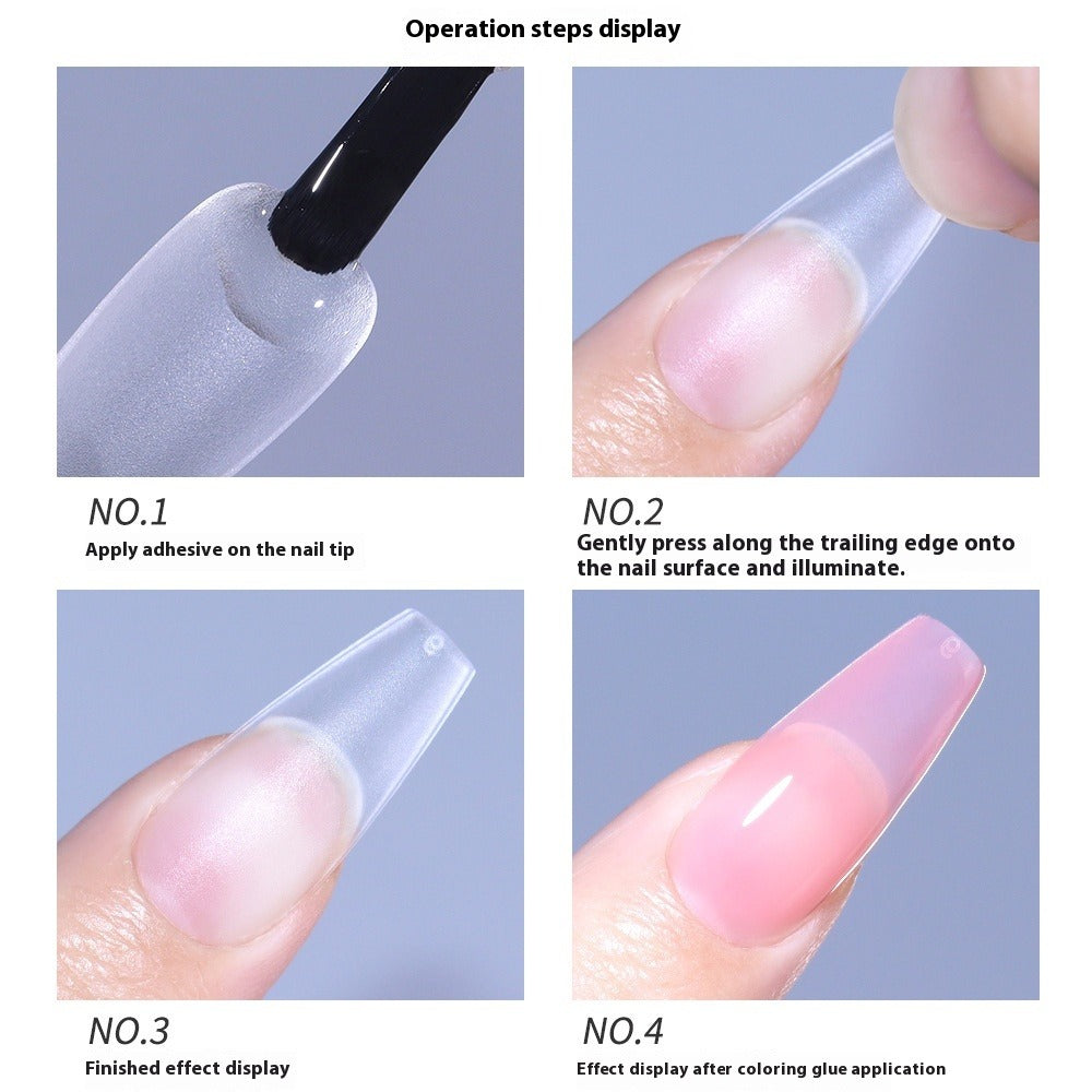 Nail Tips 240 pieces of special nail pads for nail salons, boxed full-size trapezoidal full stickers, folded without marks, and frosted fake nails wholesale.