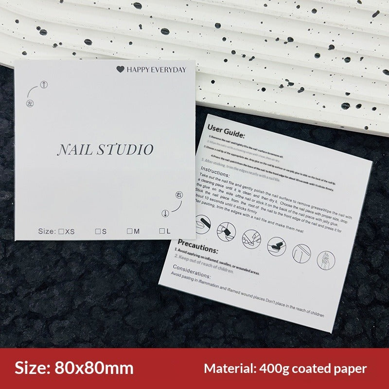 Classic White Display Cards for Press On Nail Sets (MOQ=50)