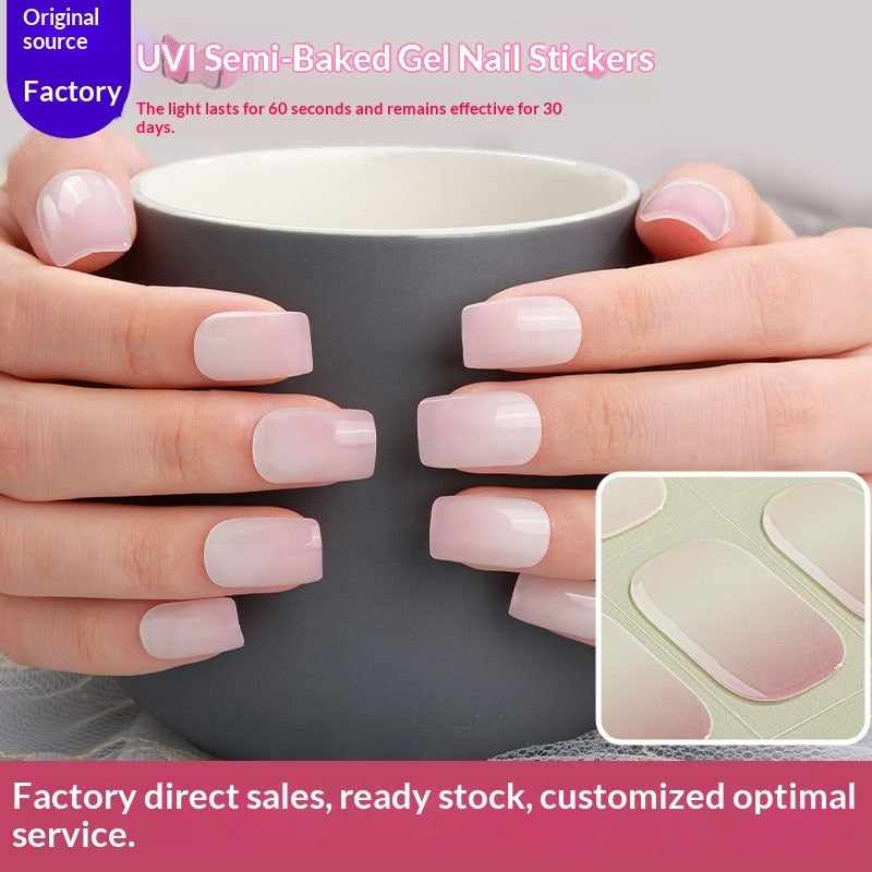 Semi-Cured Gel Nail Strips 3D Foil Heart Glossy Design (MOQ=3)