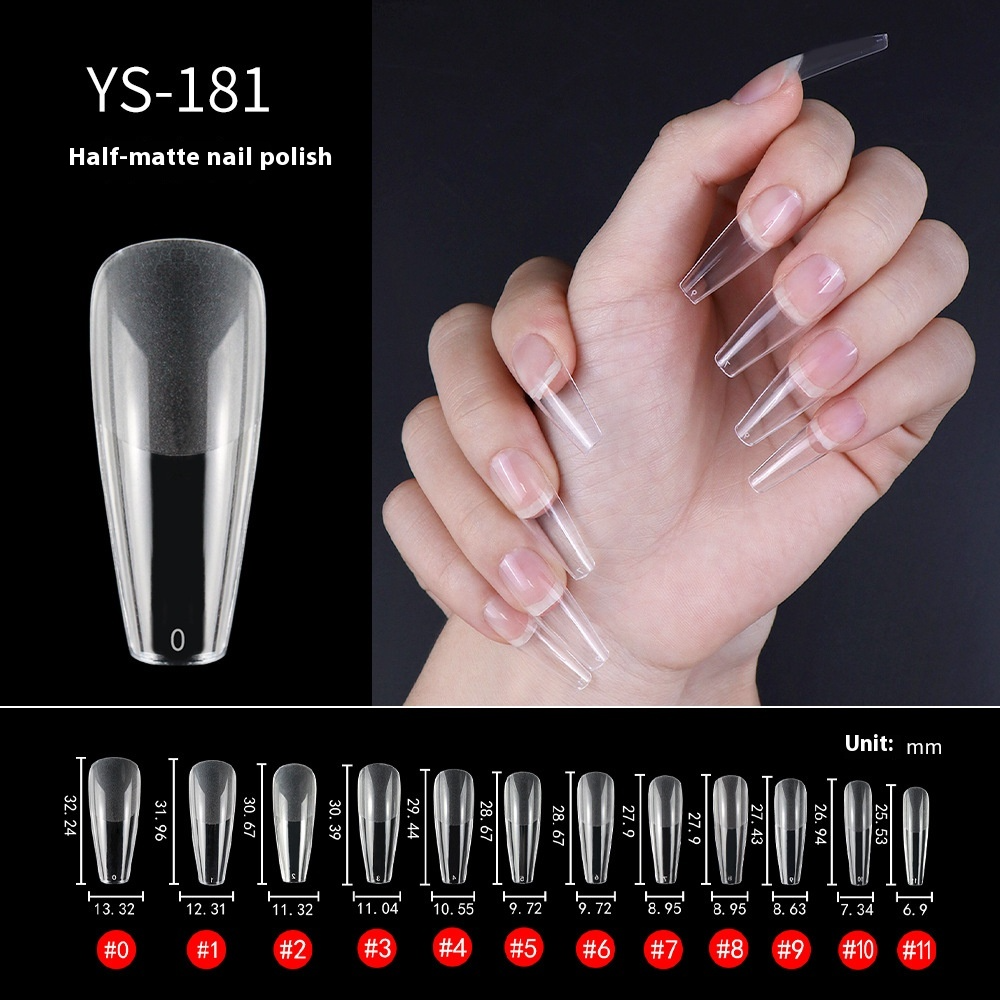 Nail Tips Transparent semi-matte nail art, special nail piece for press on nails piece, no trace 240 pieces, broken piece box, full sticker, matte fake nail.