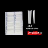 Nail Tips nail pads lengthened XXL not C denim armor 200 pcs boxed seamless transparent French semi-sticker fake nails wholesale