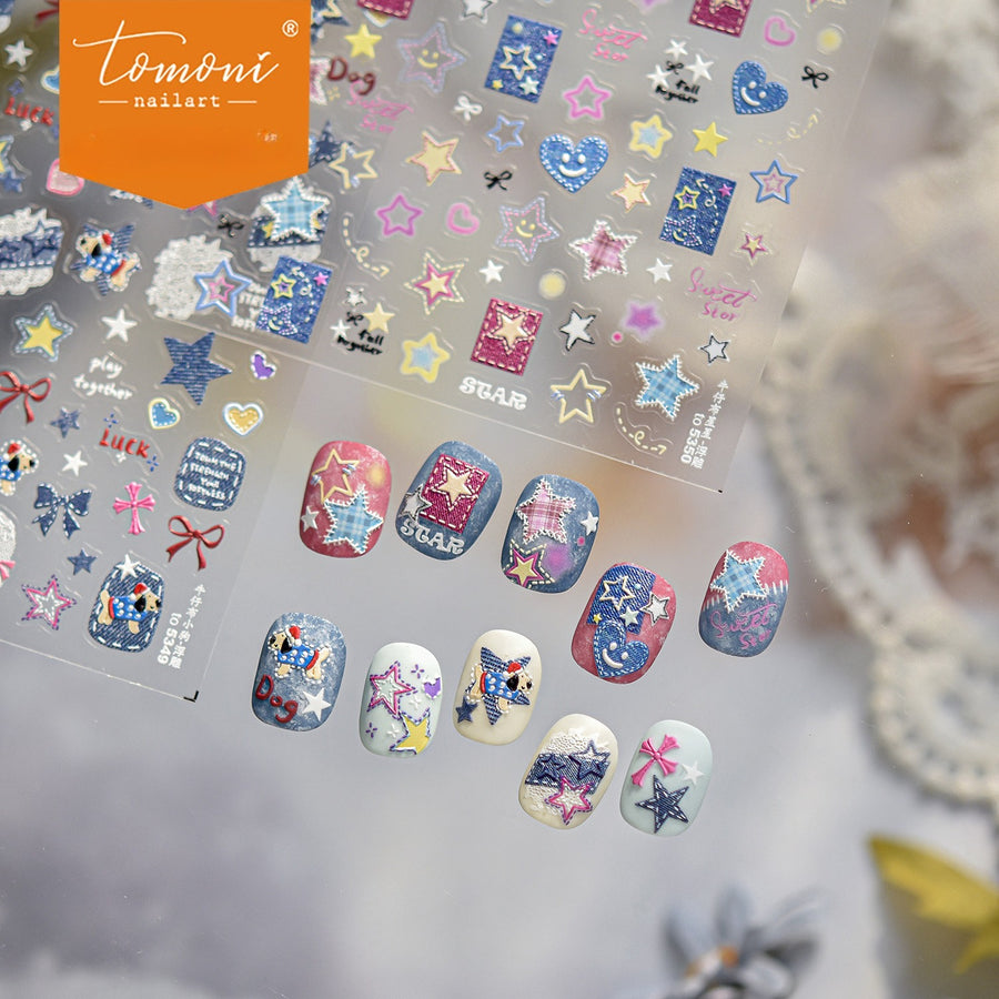 Denim Cowboy Patch – Retro Y2K Nail Art Set