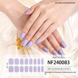 Semi-Cured Gel Nail Strips Solid Color Glossy Minimal Style (MOQ=3)