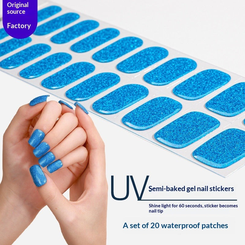 Semi-Cured Gel Nail Strips Ultra Sparkle Pure Shimmer Glossy Design  (MOQ=3)