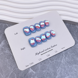 Parche de manicura hecho a mano, sencillo, con diseño de aurora brillante y diamante, para uñas cortas y usables | 365nails