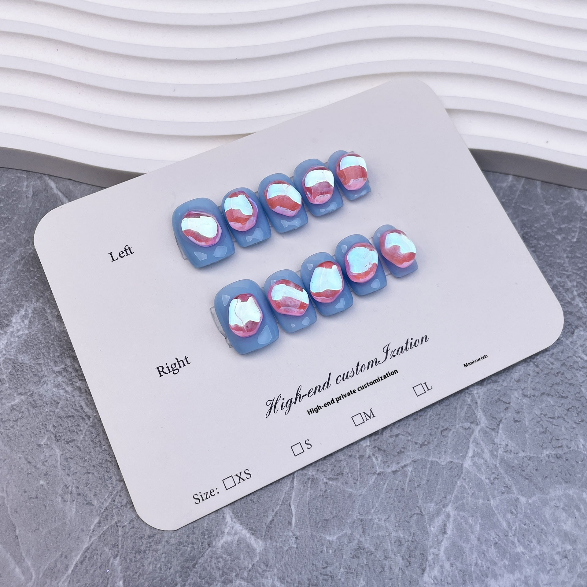 Parche de manicura hecho a mano, sencillo, con diseño de aurora brillante y diamante, para uñas cortas y usables | 365nails